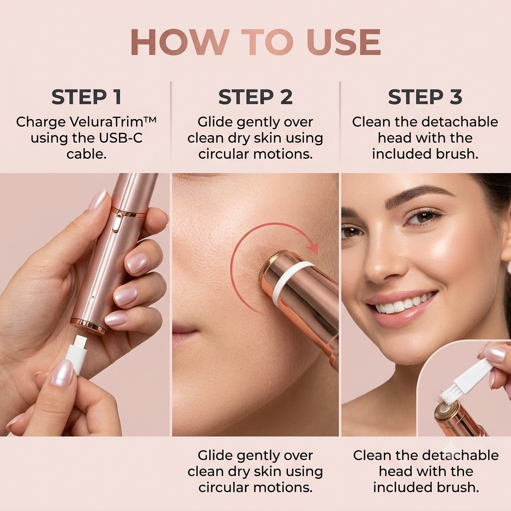 VeluraTrim 2-in-1 Facial Hair Remover