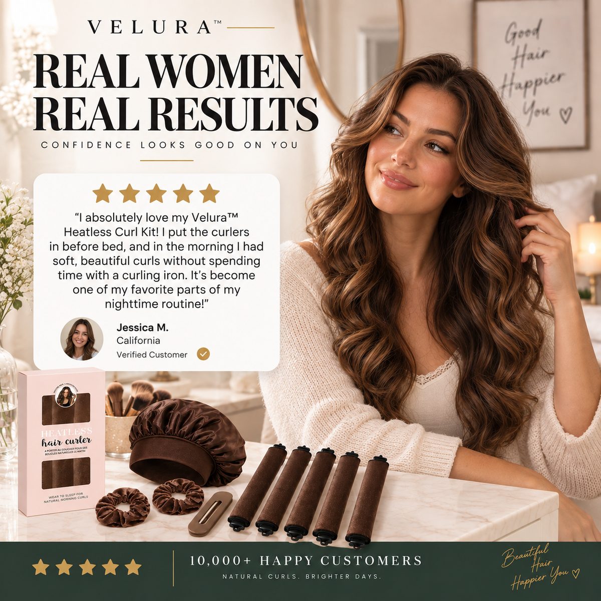 Velura™ 4-in-1 Heatless Curl Kit