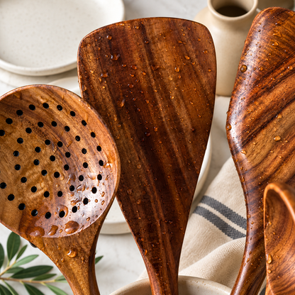 Non-Toxic Teak Wooden Utensil Set